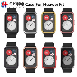 Chink ฝาครอบ ป้องกันรอยขีดข่วน อุปกรณ์เสริม กระจกนิ่ม TPU สําหรับ Huawei Watch Fit