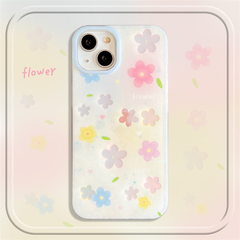 [Wodeke] เคสโทรศัพท์มือถือ พลาสติกแข็ง สองชั้น ลายดอกไม้จิ๋ว สําหรับ iPhone 14 13 12 11 Pro Max X XR XS Max SJK01693