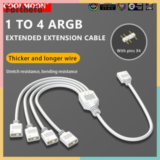 Argb สายเคเบิลต่อขยายเมนบอร์ด 5V 3PIN 1 เป็น 2 3 4 ซิงโครไนซ์ ทนต่อแรงดึงสูง สําหรับแถบไฟ PC พัดลม