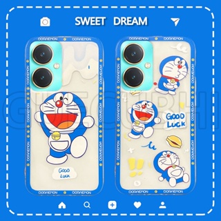 เคสโทรศัพท์มือถือ ซิลิโคนนิ่ม แบบใส ลายการ์ตูนโดราเอมอนน่ารัก สําหรับ Vivo Y27 Y36 4G Y78 Y27 Y36 5G 2023 Y27 5G