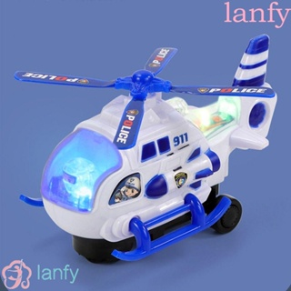 Lanfy ของเล่นเฮลิคอปเตอร์ ใบพัดขับขี่อัตโนมัติ แบบพลาสติก ยืดหยุ่น พร้อมไฟเรืองแสง ของเล่นเสริมการเรียนรู้เด็ก