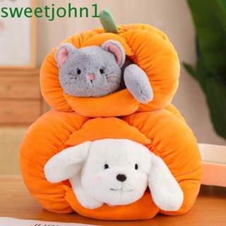 Sweetjohn หมอนตุ๊กตานุ่ม รูปฟักทอง รังแมวนอนหลับ ของเล่นสําหรับเด็ก