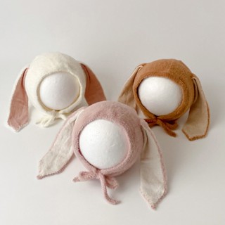 หมวกบีนนี่ ผ้ากํามะหยี่ขนนิ่ม แต่งหูกระต่ายน่ารัก ให้ความอบอ…