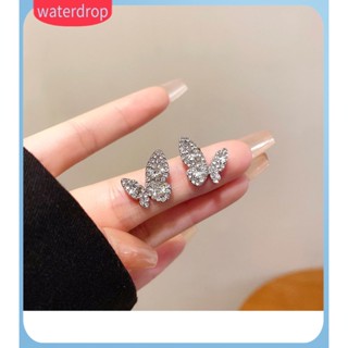 [waterdrop] ต่างหูสตั๊ด เงิน S925 จี้รูปผีเสื้อ ประดับเพชร หรูหรา เครื่องประดับ สําหรับผู้หญิง ทุกโอกาส