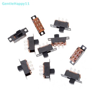 Gentlehappy แผงสวิตช์สไลด์แนวตั้ง 2 ตําแหน่ง DPDT 2P2T 6 Pin 0.5A 50V DC 10 ชิ้น