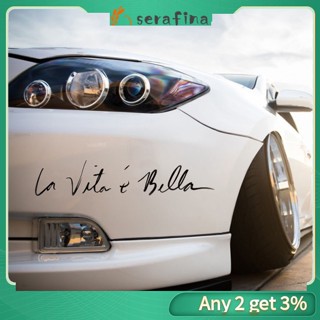 Rf La Vita e Bella สติกเกอร์สะท้อนแสง ลายตัวอักษร สําหรับติดตกแต่งรถยนต์