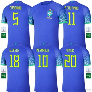 เสื้อกีฬาแขนสั้น ลายทีมชาติฟุตบอล NP2 22-23 World Cup Brazil Away ชุดเยือน สําหรับผู้ชาย และผู้หญิง