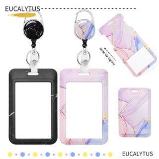 Eutus คลิปหนีบป้ายชื่อ ลายหินอ่อน สีชมพู สําหรับคนงาน