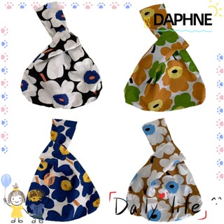 Daphne กระเป๋าถือลําลอง ผ้าฝ้าย พิมพ์ลาย ลายสก๊อต ใส่โทรศัพท์มือถือได้ สําหรับสตรี