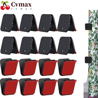 Cvmax คลิปหนีบผ้าม่านอาบน้ํา แบบพลาสติก กันลม สีขาว สีดํา สําหรับห้องน้ํา 16 ชิ้น