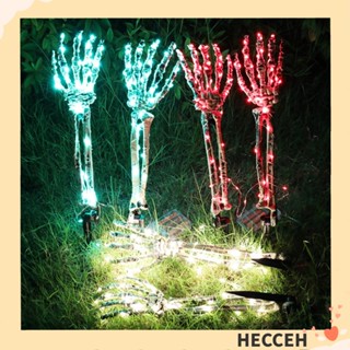 Hecceh สายไฟ LED รูปหัวกะโหลก ด้านซ้าย และขวา ใช้แบตเตอรี่ สําหรับตกแต่งปาร์ตี้ฮาโลวีน