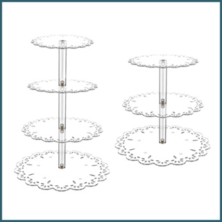 ถาดอะคริลิค ทรงกลม สําหรับวางคัพเค้ก ขนมหวาน ผลไม้