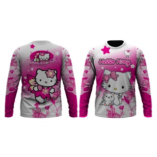 เสื้อแขนยาว ลาย hello kitty ยอดนิยม สําหรับขี่จักรยาน