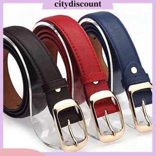 &lt;citydiscount&gt; เข็มขัดหนังเทียม หัวเข็มขัดอัลลอย แฟชั่น สําหรับผู้หญิง