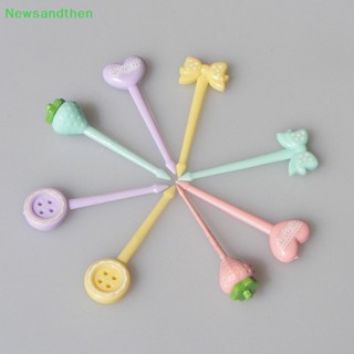 Newsandthen ส้อมจิ้มผลไม้ ขนมเค้ก เบนโตะ ขนมหวาน ลายการ์ตูนน่ารัก ขนาดเล็ก อุปกรณ์การเรียน สําหรับเด็ก ตกแต่งงานปาร์ตี้