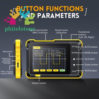 ❤ Phitelotous เครื่องทดสอบทรานซิสเตอร์ ออสซิลโลสโคป ดิจิทัล แบนด์วิดท์ 200KHz 800VPP 1000mAh 2.5MSA/s