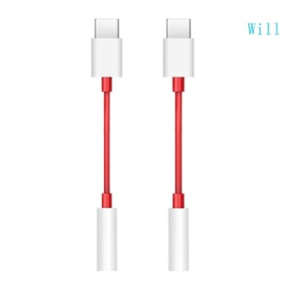 Will อะแดปเตอร์สายเคเบิลหูฟัง USB Type C เป็น 3 5 มม. USB C เป็น 3 5