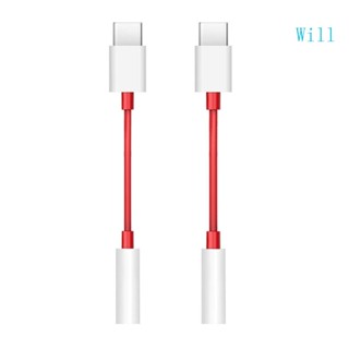 Will อะแดปเตอร์สายเคเบิลหูฟัง USB Type C เป็น 3 5 มม. USB C เป็น 3 5