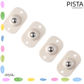 PISTA รอกล้อหมุน สเตนเลส 360 องศา สีขาว สําหรับกล่องเก็บของ 4 ชิ้น