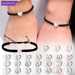 Lovetouch สร้อยข้อมือ เชือกถัก ประดับลูกปัด รูปตัวอักษร หัวใจ ปรับได้ เรียบง่าย เครื่องประดับ สําหรับผู้หญิง G9V3