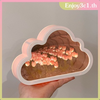 Creative Diy ดอกทิวลิปโคมไฟกระจก Cloud Led ตกแต่งโต๊ะห้องนอนคู่เพื่อนของขวัญ Decor บรรยากาศ Light LIFE09