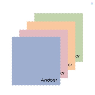 [T&amp;L]Andoer ผ้าไมโครไฟเบอร์ 10×10 ซม. สําหรับทําความสะอาดหน้าจอแว่นตา 4 ชิ้น สําหรับเลนส์กล้อง DSLR กล้อง แคมโค้ดเดอร์ โทรศัพท์ แท็บเล็ต คอมพิวเตอร์