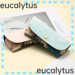 Eucalytus1 กระเป๋าใส่แว่นตา หนัง PU แบบพกพา สําหรับผู้หญิง