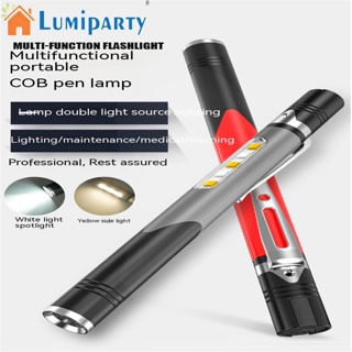 Lumiparty ไฟฉาย Led ขนาดเล็ก แบบพกพา พร้อมคลิปหนีบปากกา ชาร์จ Usb โคมไฟทํางาน อเนกประสงค์ ปากกาซัง