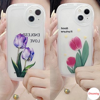 เคสโทรศัพท์มือถือ ทรงวงรี ลายดอกทิวลิป สีม่วง สีชมพู สําหรับ Samsung Galaxy A02S M02 A03S A04S A13 A14 A22 A23 A24 A31 A32 A33 A34 A52S A53 A54 A72 A73 A50S A30S A20S