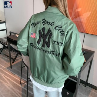 Mlb100% ของแท้ Yankees เสื้อแจ็กเก็ตเบสบอล ปักลายโลโก้ กันน้ํา กันลม สไตล์เกาหลี เหมาะกับฤดูใบไม้ร่วง และฤดูหนาว สําหรับผู้ชาย และผู้หญิง