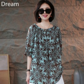 Fashion floral shirt casual loose slimming printed versatile square short sleeve Western style top