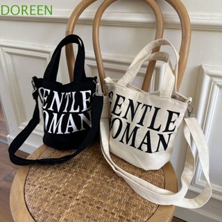 Doreen Gentlewoman กระเป๋าสะพายไหล่ กระเป๋าถือ ผ้าแคนวาส ขนาดใหญ่ จุของได้เยอะ สําหรับใส่เครื่องสําอาง ลิปสติก เหมาะกับการเดินทาง