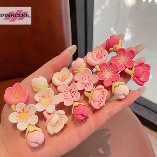 Pinkcool สีชมพู ซากุระ พีช ดอกซากุระ กิ๊บติดผม สําหรับผู้หญิง เด็กผู้หญิง เกาหลี หวาน ดอกไม้ กิ๊บติดผม เชือกรัดผม เครื่องประดับผม ขายดี