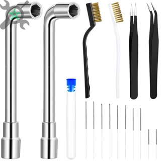 ชุดประแจทําความสะอาดหัวฉีดเครื่องพิมพ์ 3D 16 ชิ้น พร้อมแหนบ 2 ชิ้น แปรงลวดทองแดง 2 ชิ้น ประแจตัว L 2 ชิ้น SHOPCYC4399