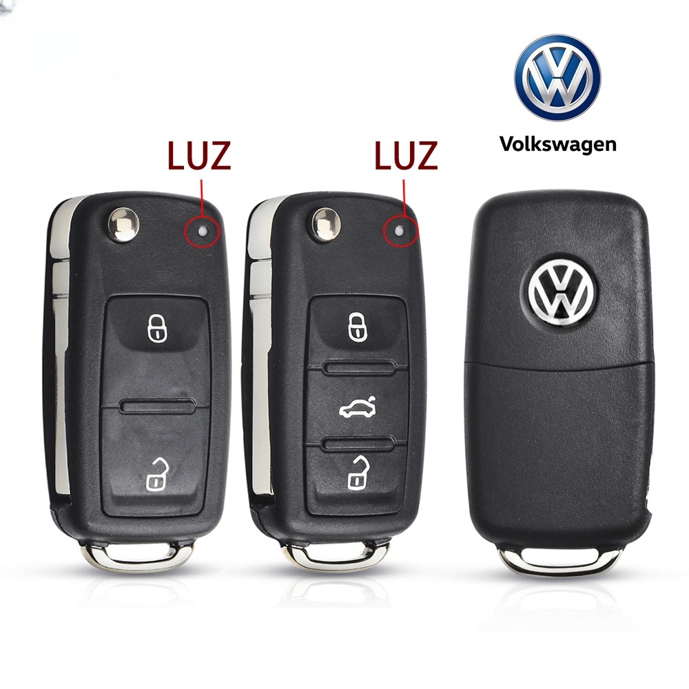 ใหม่ เคสกุญแจรีโมตรถยนต์ แบบฝาพับ 3 ปุ่ม สําหรับ Volkswagen Tiguan Golf Speedy Polo MK6 Undrawn Boundaries Blade Fob