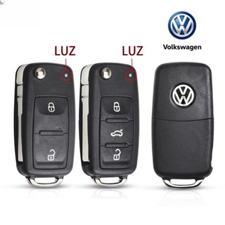 ใหม่ เคสกุญแจรีโมตรถยนต์ แบบฝาพับ 3 ปุ่ม สําหรับ Volkswagen Tiguan Golf Speedy Polo MK6 Undrawn Boundaries Blade Fob