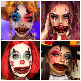 Timehee สติกเกอร์รอยสักชั่วคราว ลาย Happy Halloween Scar Lips Smile Flash กันน้ํา สําหรับเด็กผู้ชาย ผู้หญิง