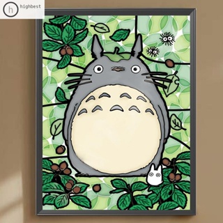 [Highbest.th] ชุดงานจิตรกรรมเม็ดบีด ทรงเพชรกลม 5D รูป Totoro สําหรับตกแต่งบ้าน DIY