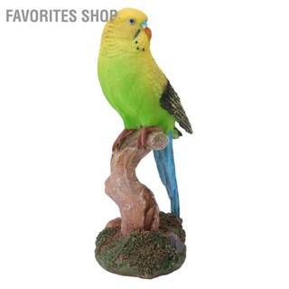 Favorites Shop เรซิ่นนกแก้วประดับประณีต Parrot Figurine Vivid Bird ประติมากรรมสำหรับห้องนั่งเล่น Desktop Garden