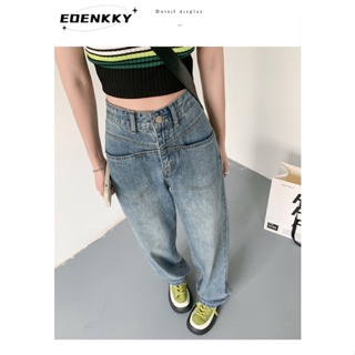 EOENKKY กางเกงขายาว กางเกงยีสน์ผู้หญิง ทรงหลวม ๆ ตรง Retro Hip Hop Pants 2023 NEW Style  ทันสมัย สวย รุ่นใหม่ High quality A97L2YW 36Z230909