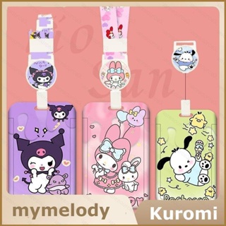 Sq3 พวงกุญแจเชือกห้อย จี้การ์ตูน Sanrio Kuromi Pochacco melody สําหรับห้อยตกแต่งบัตรนักเรียน