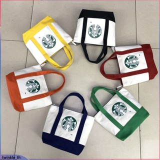 Starbucks Color Contrast Japanese Portable Mom Bag Shopping Bag Portable Lunch Box Bag Bento Bag (twinkle.th)