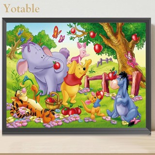 [Yotable.th] ภาพวาดปักเพชร ทรงกลม ลาย Winnie 5D DIY สําหรับตกแต่งบ้าน