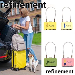 Refinement กุญแจล็อคตู้เสื้อผ้า หอพัก กันขโมย แบบใส่รหัสผ่าน 3 หลัก โลหะผสมสังกะสี สุ่มสี