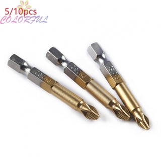 【COLORFUL】Cross Bits Chrome Vanadium Alloy Steel Cross Drill Bit Gold Hex Handle