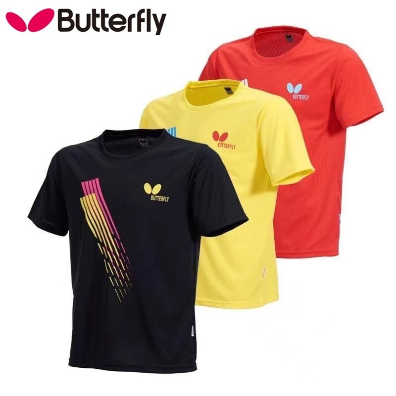 ใหม่ ชุดเสื้อแขนสั้น คอกลม ระบายอากาศ แบบแห้งเร็ว เหมาะกับการเล่นกีฬาปิงปอง สําหรับผู้ชาย และผู้หญิง
