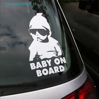 Strongaroetrtr ใหม่ สติกเกอร์ไวนิล ลาย Baby on Board สําหรับติดตกแต่งหน้าต่างรถยนต์