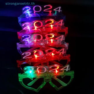 Strongaroetrtr แว่นตาเรืองแสง LED รูปหัวใจ อุปกรณ์ประกอบฉาก สําหรับปาร์ตี้คริสต์มาส 2024