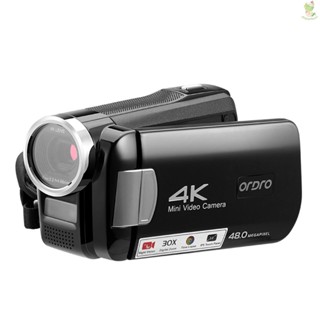 Ordro AC2 4K กล้องบันทึกวิดีโอดิจิทัล DV 48MP ซูมได้ 30X IR เวอร์ชั่นกลางคืน 3.0 นิ้ว มา 8.9