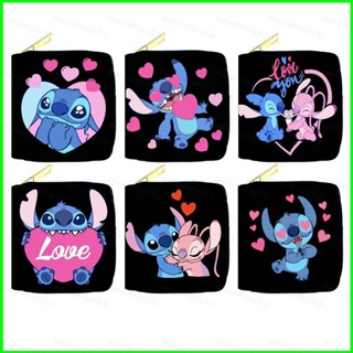 กระเป๋าสตางค์ หนัง PU ใบสั้น แต่งซิป ลายการ์ตูนอนิเมะ Stitch อเนกประสงค์ สําหรับผู้หญิง และนักเรียน